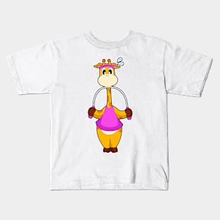 Giraffe Fitness Rope Kids T-Shirt